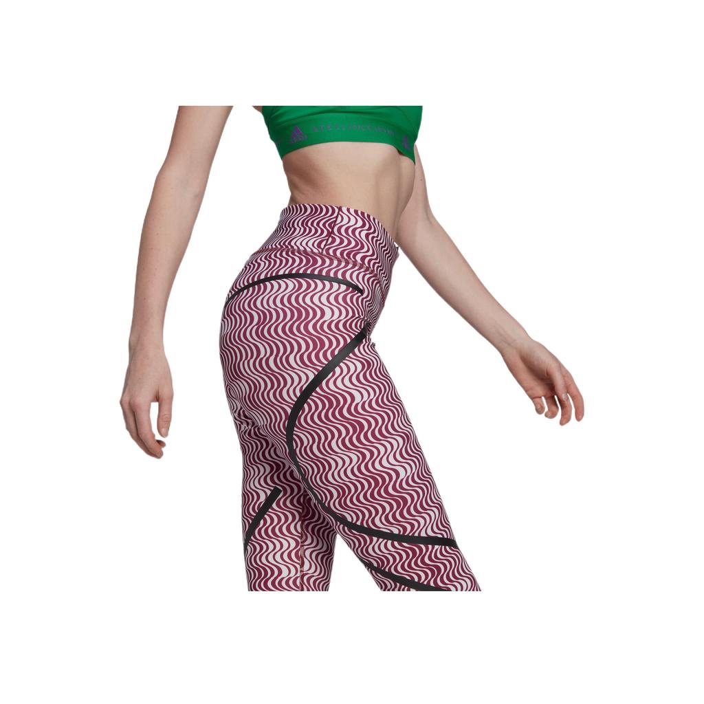 adidas X Stella McCartney Logo Elastische Sporthose mit hohem Bund Damen Hose Rot HG6885