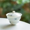 Pure hand-painted Phalaenopsis Ercai cover bowl retro underglaze color household ceramic Kung Fu tea set tea bowl teapot teacup