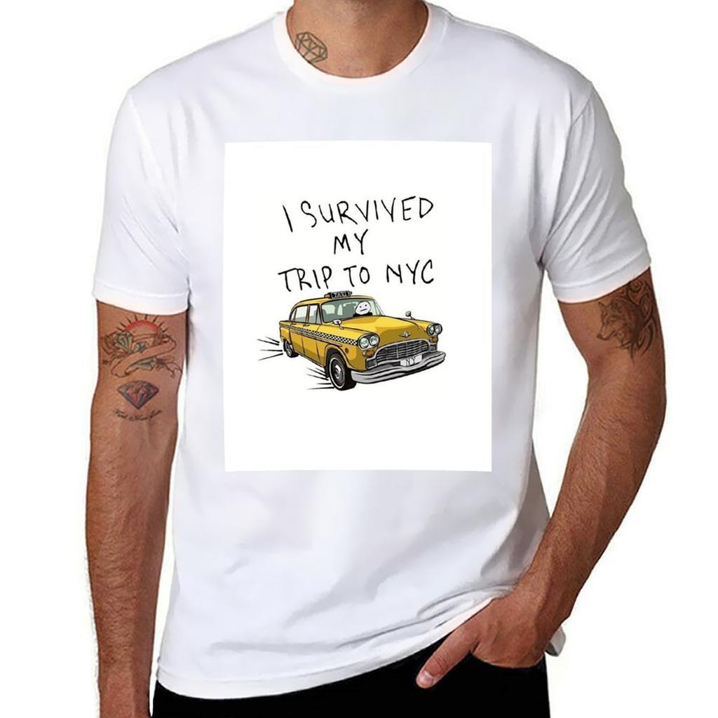 Ich habe meine Reise nach New York NYC überlebt Gelbes Taxi T-Shirt Sportlich Lässig Atmungsaktives T-Shirt
