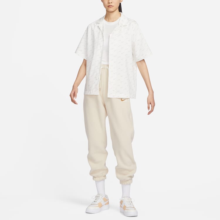 Nike Shirts Women's Sail White Cuban Collar Moderate DV7931-133