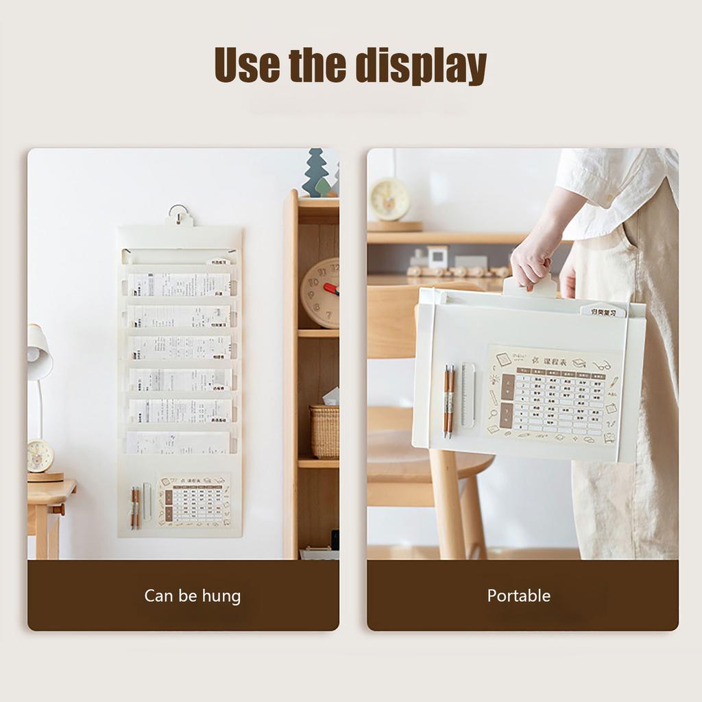 Multi Section Wall Mount File Case For Classroom Arrangement Homework Tasks Bills