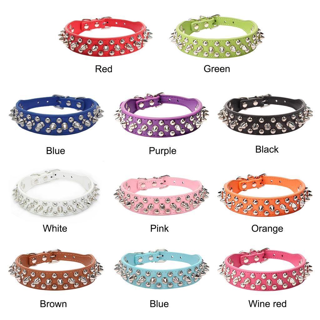 Studded Spiked Dog Collar Durable Anti Bite Rivet Pet Collar