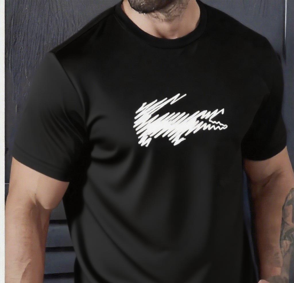 

Модная мужская футболка с крокодиловым узором, уличная одежда, повседневная футболка, хлопковая, с коротким рукавом, скидка по времени S