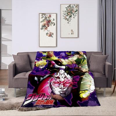 JoJo Bizarre Adventure Bed Blanket and Blankets for Bed Cobija Fluffy Soft Blankets & Throws Bedspreads and Coverlets Halloween