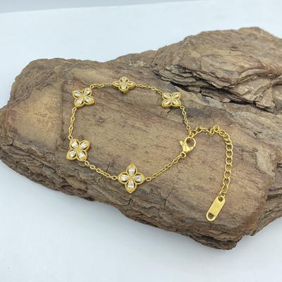 13MM Four Leaf Clover Bracelet Titanium Steel Women's Fashion Four Leaf Clover Hand Jewelry