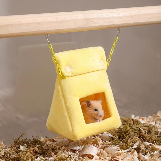 Comfy Sleeping Bag for Hamsters Bread Hamster Bed, Plush Warm Cave Cozy Hanging Creative Shape Pet House Hammock, Small Animal Cage Accessory