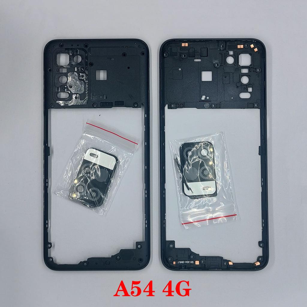 Per OPPO A5s A5Xs A15 A15s A16 A16s A36 A54 A74 A93 A57 A76 4G 5G Telaio Centrale Scocca Cornice + Pulsanti Laterali + Lente Fotocamera