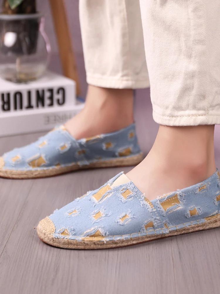 Men's Ripped Design  Loafer Shoes, Casual Slip-on Shoes, Comfortable Walking Shoes 2024