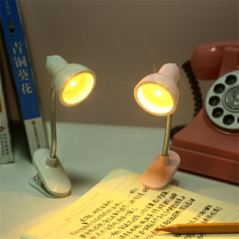 Reading Lamp Mini Abs Table Lamp Clip Design Lr41 Three Pieces Night Lights Home 12.5x5cm Book Light Student Desk Lamp Bedside