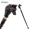 Wolfskopf Schwarzer Holz Mode Gehstock Dekorativ Vampir Cosplay Party Holz Gehstock Halloween Morgenstern Stab Hirtenstab 95cm