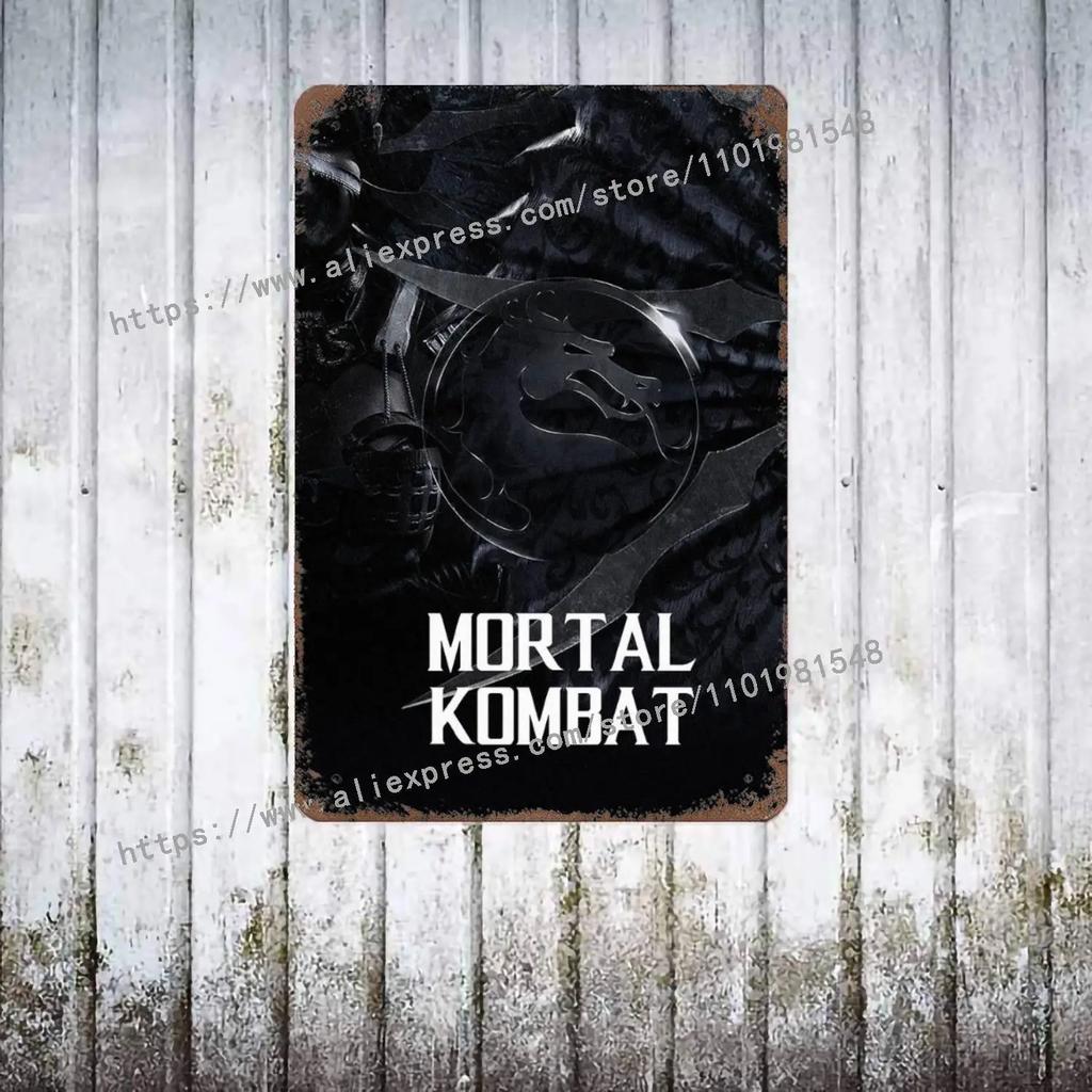 Mortal Kombat Iconic HD Plakat Plakat Vintage Tin Sign Metal Sign Dekoracyjna tabliczka do Pub Bar Man Cave Club Dekoracja ścienna