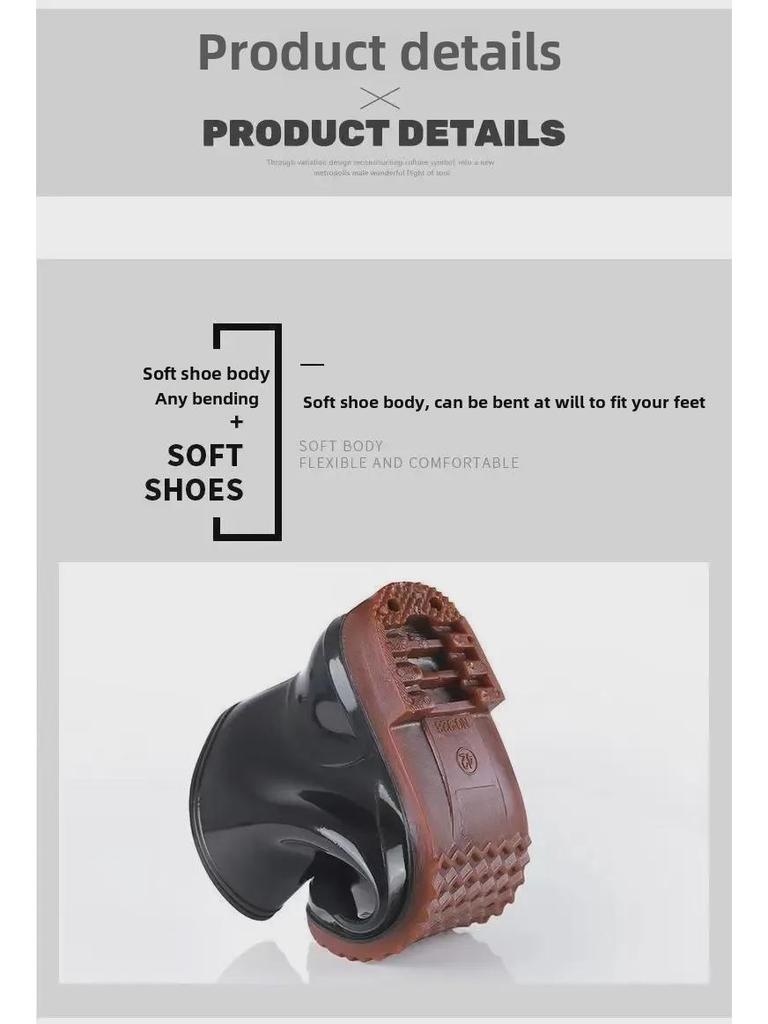 Vanntette sklisikre varme gummiregnstøvler for menn med fortykket lavskaftdesign