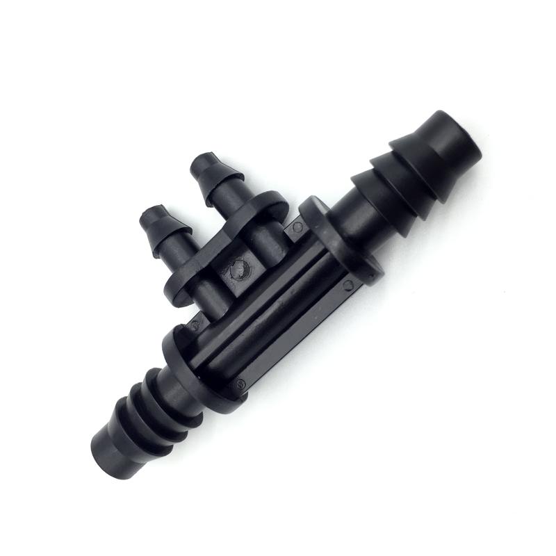 10 Pcs 8 Mm 1/4"micro Drip Irrigation Hose Barb Tee 8/11 Mm (3/8 Inch) And 4/7 Mm (1/4-inch) Pipe Four Ways Used To Garden