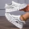 Women's Breathable Mesh Casual Sneakers - Lightweight Low-Top Lace-Up Shoes with Shock-Absorbing EVA Sole, Summer Comfort, White,Flexible Fit
