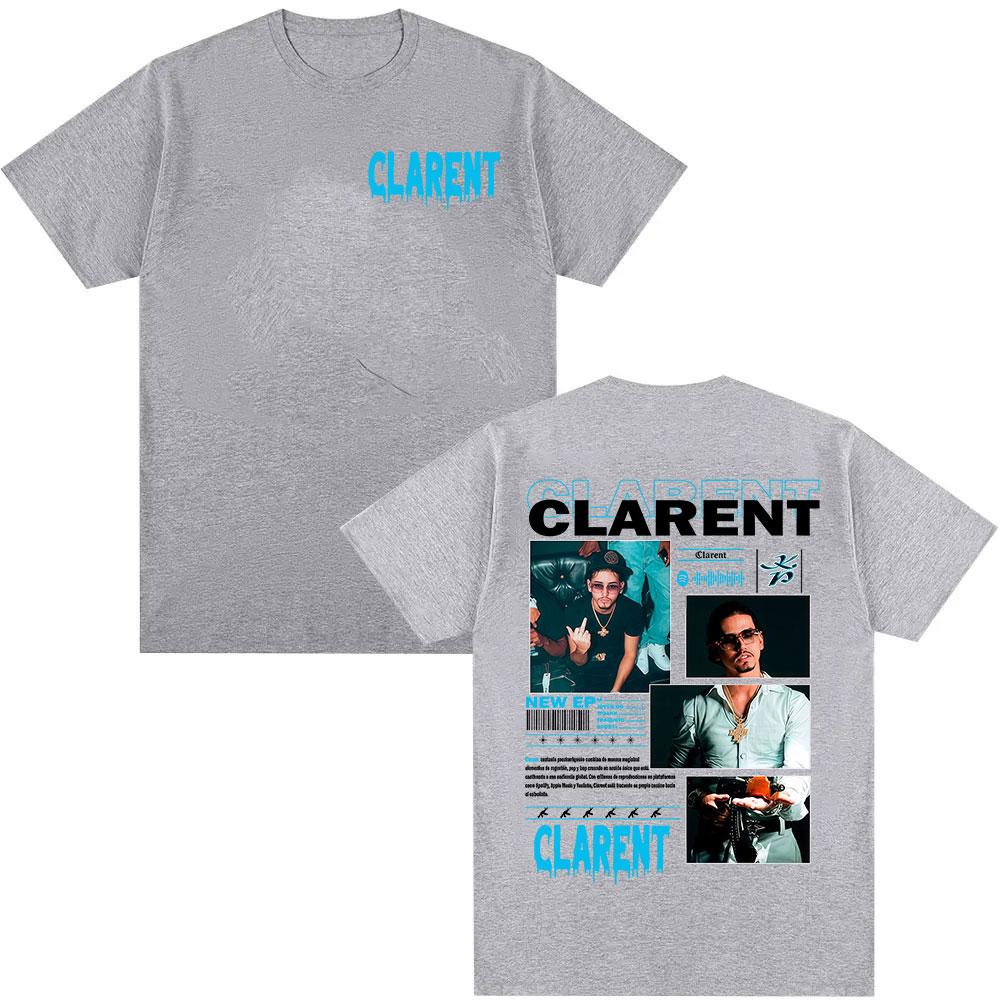 Rappeur CLARENT Album Graphic Tshirts Mens Hip Hop Pop Music Short Sleeve T Shirts Casual 100 Cotton TShirt Streetwear