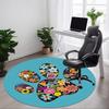 1pc Floral Paw Print Office Round Rug, Non-slip, Soft and Durable Office Rug for Interior Decoration, Perfect for Office,Decoration Yy260204018