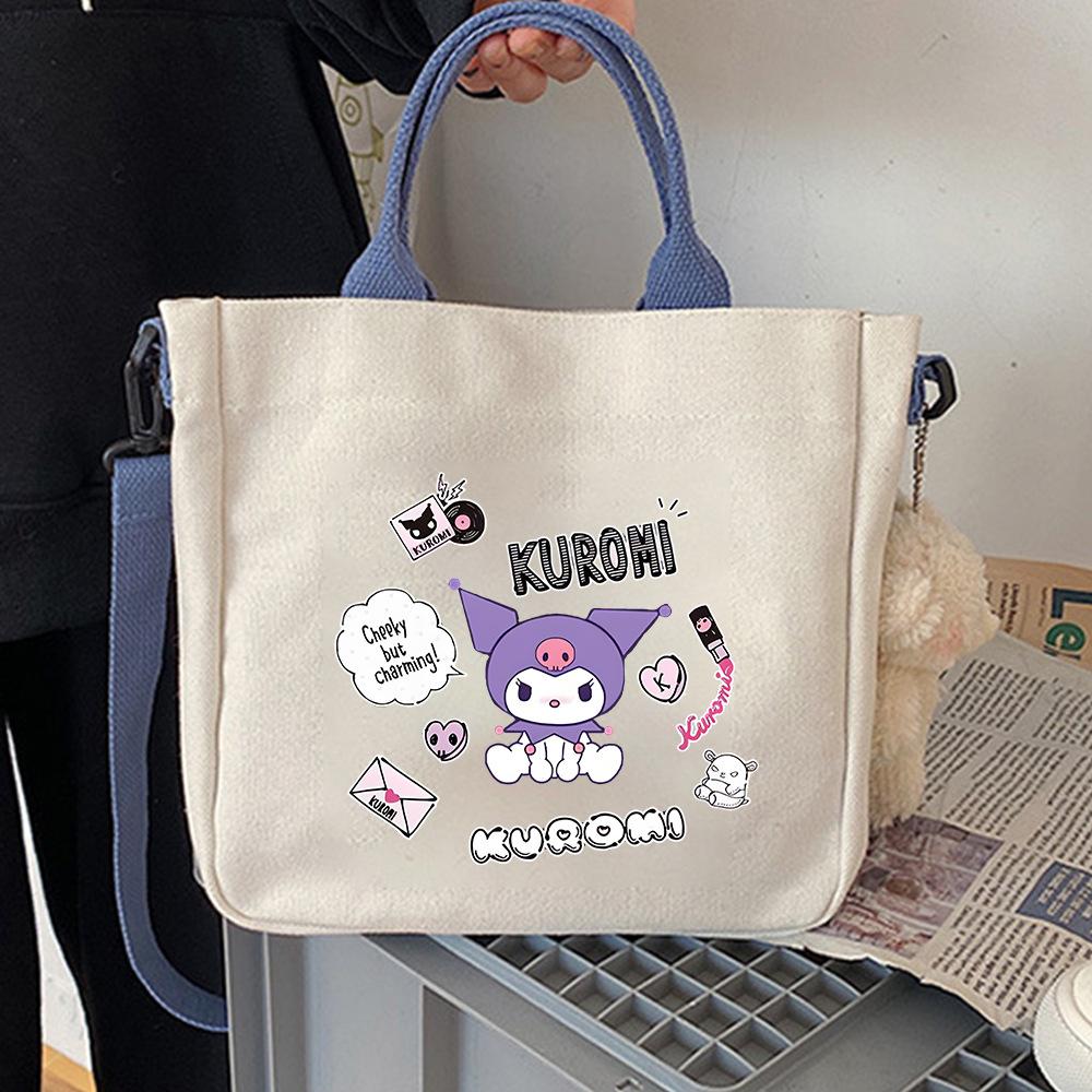 Japanese Cartoon Cute Hand-Held Canvas Bag Niche Design Shoulder Bag To Work Commuter Messenger Bag Woman