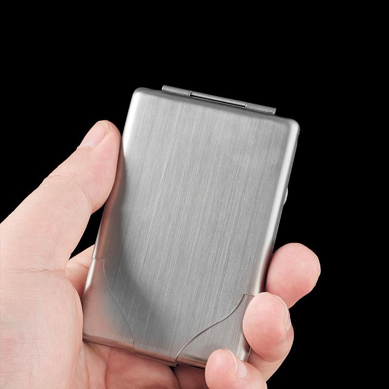 Flip Cigarette Case New Stainless Steel Pressure and Moisture-proof Personalized Fashion Design Compact Portable Goods