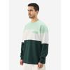 The Souled Store Jasper Men and Boys Round Neck Green and White Colorblock Full Sleeve Oversized T-Shirts Oversized Men'