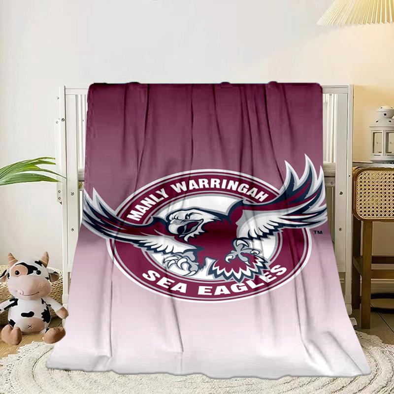 Manly Sea Eagles Legacy Portable Blanket/Soft Blanket Bedding Blanket Suitable for Travel Camping Living Rooms Offices Sofas Fan Gifts