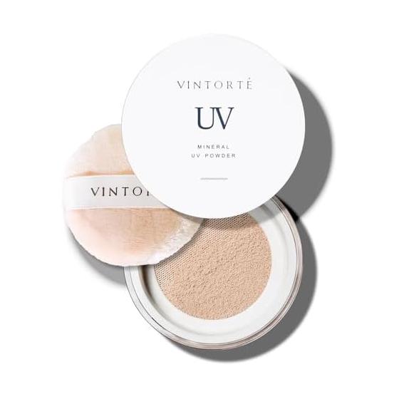 VINTORTE SPF50+ PA++++ Mineral UV Powder Face Sunscreen Powder (Sheer Pink, with Puff)
