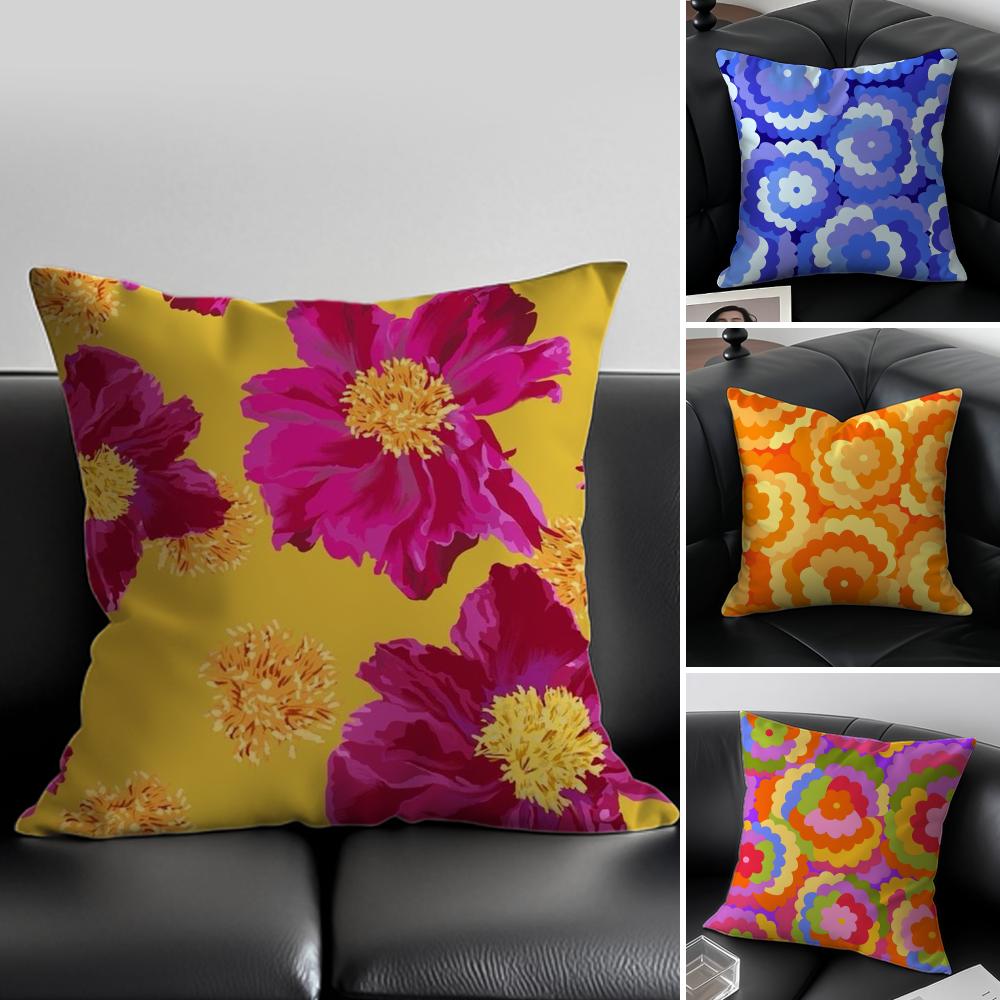 Fashion Retro twist Playful blooms Cushion Cover Pillow Case Antidustmite Invisible zipper silky plush cushion