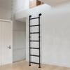 190cm White/Black 7-Step Ladder,Bunk Carbon Steel Bed Ladder Wall-mounted for A Variety of Settings