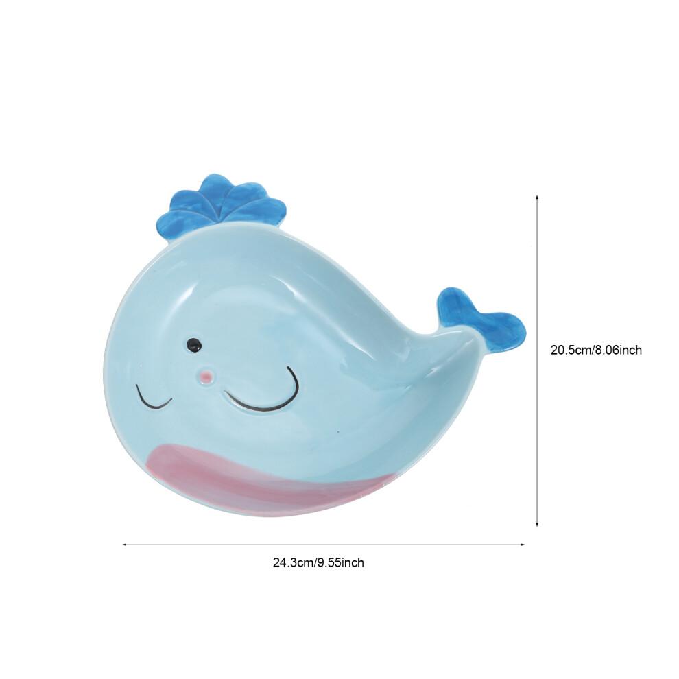 1pc Cartoon Whale Ceramic Plate for Kids