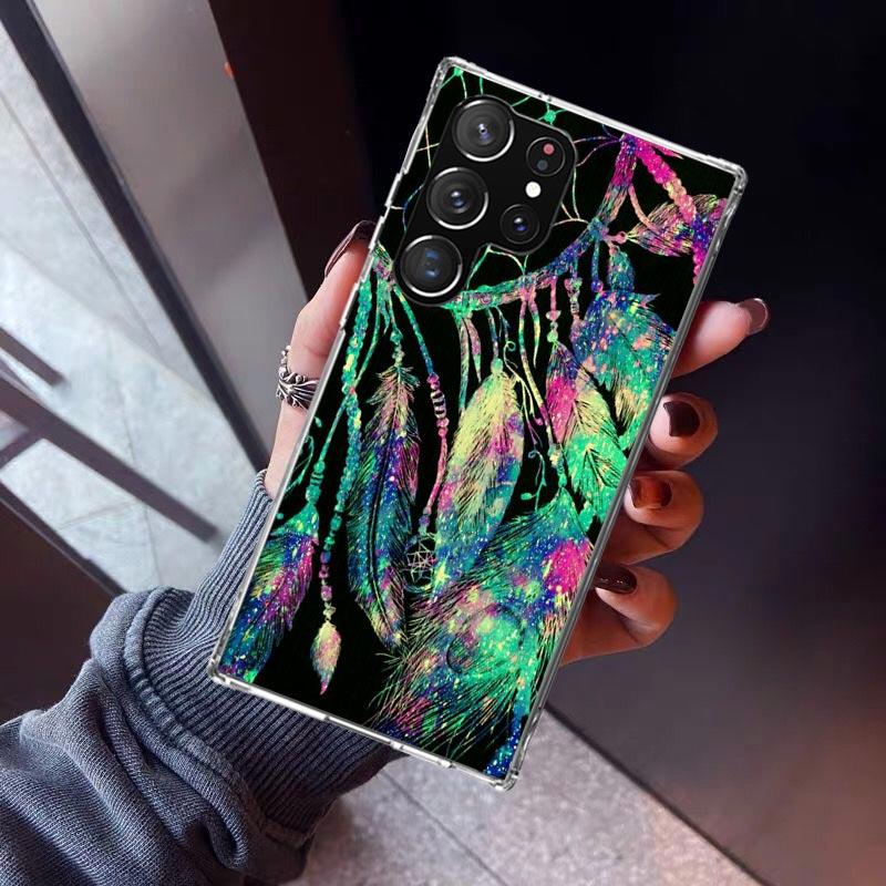 Retro Feather Dreamcatcher Phone Case For Samsung Galaxy S23 S24 S25 Edge S26 Ultra S22 + S21 Plus S20 FE Cover Silicone Print S