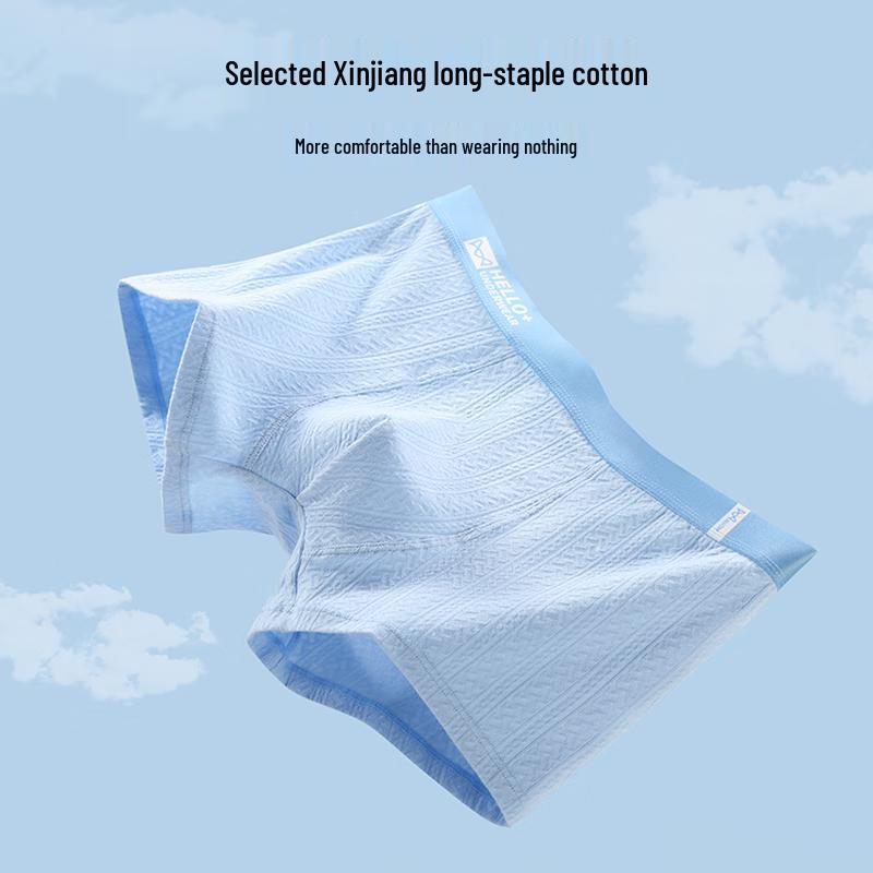 MiiOW Men's 60S Cold-Dyed Cotton Antibacterial Boxer Briefs 4-Pack