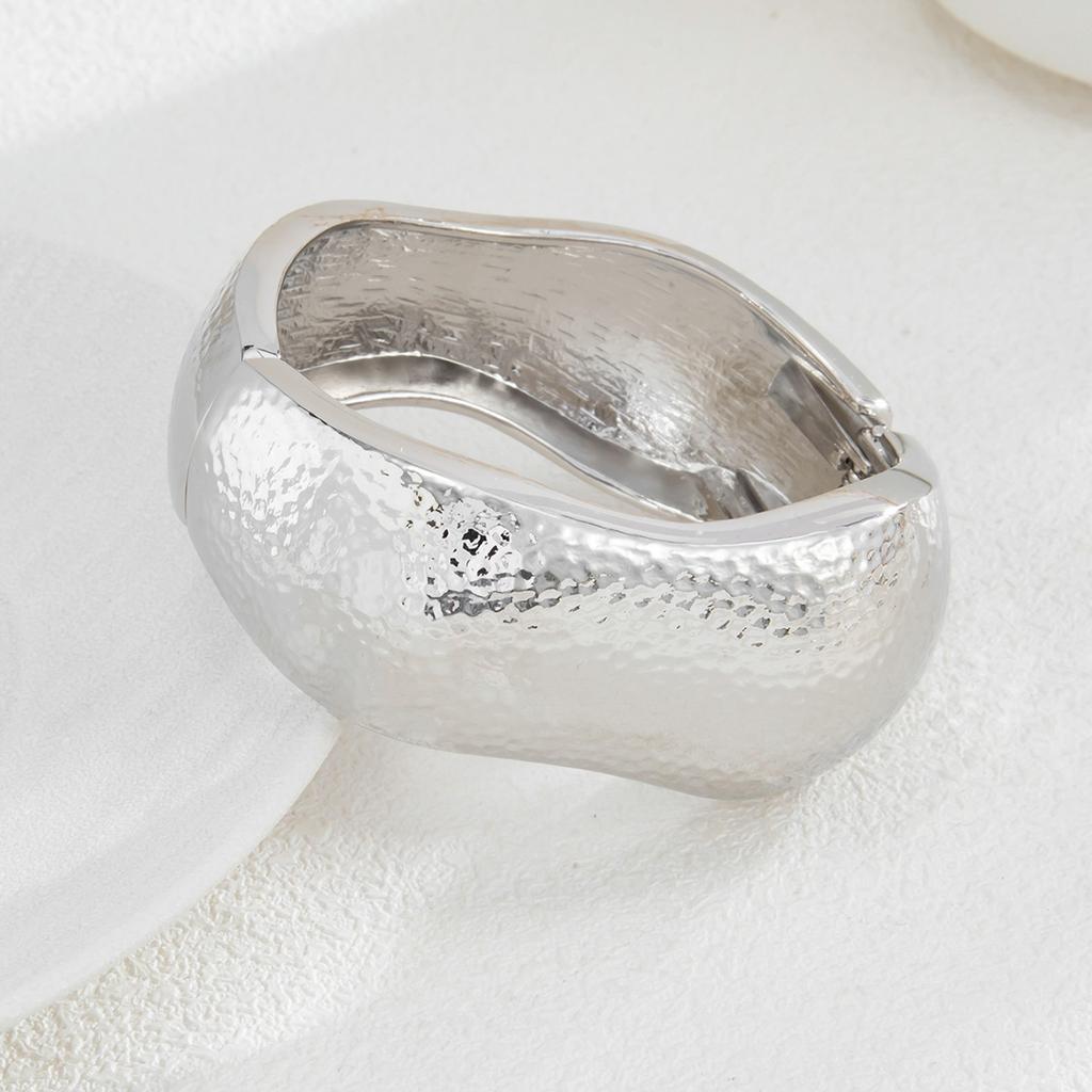 Jewelry Design Sense Hammer Irregular Wide Bracelet Fashion Niche Texture Sense Open Bracelet Bracelet