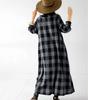 Maxi Checkered Long Loose Midi Long Maxi Winter One Size Fits [Mouhoukyo] Women's Dress, Pattern, Sleeves, Fit, Length, Length, Spring, Autumn, (Color