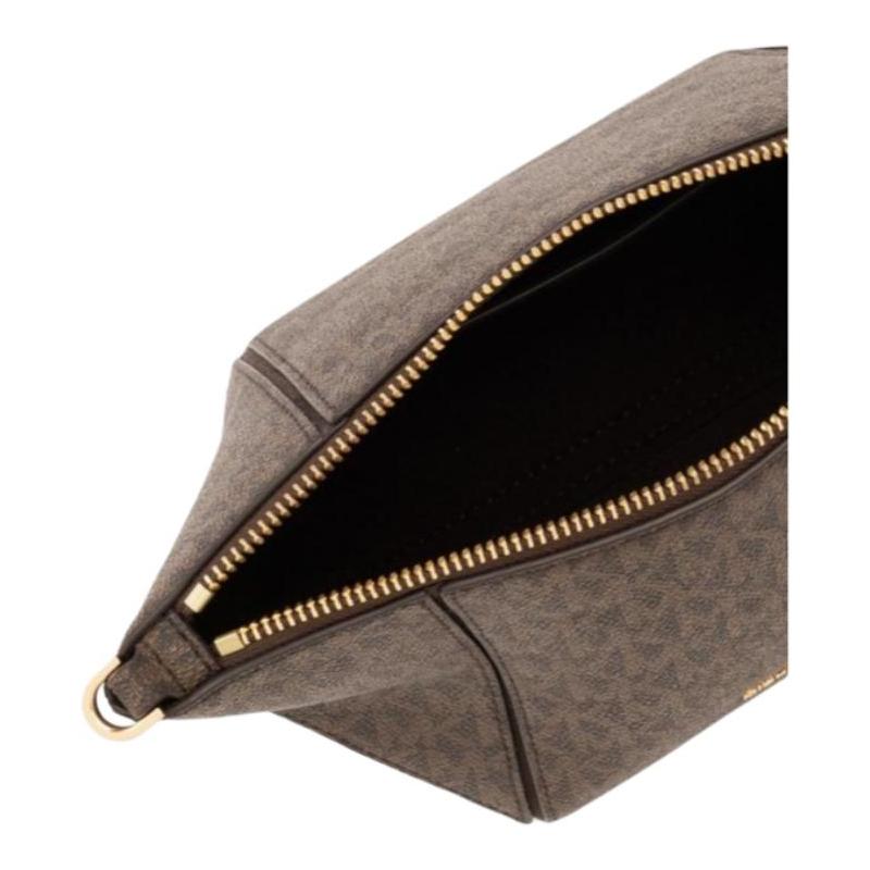 MICHAEL KORS Jordi detachable and adjustable shoulder strap all-over printed artificial leather shoulder crossbody bag small women's fruit brown
