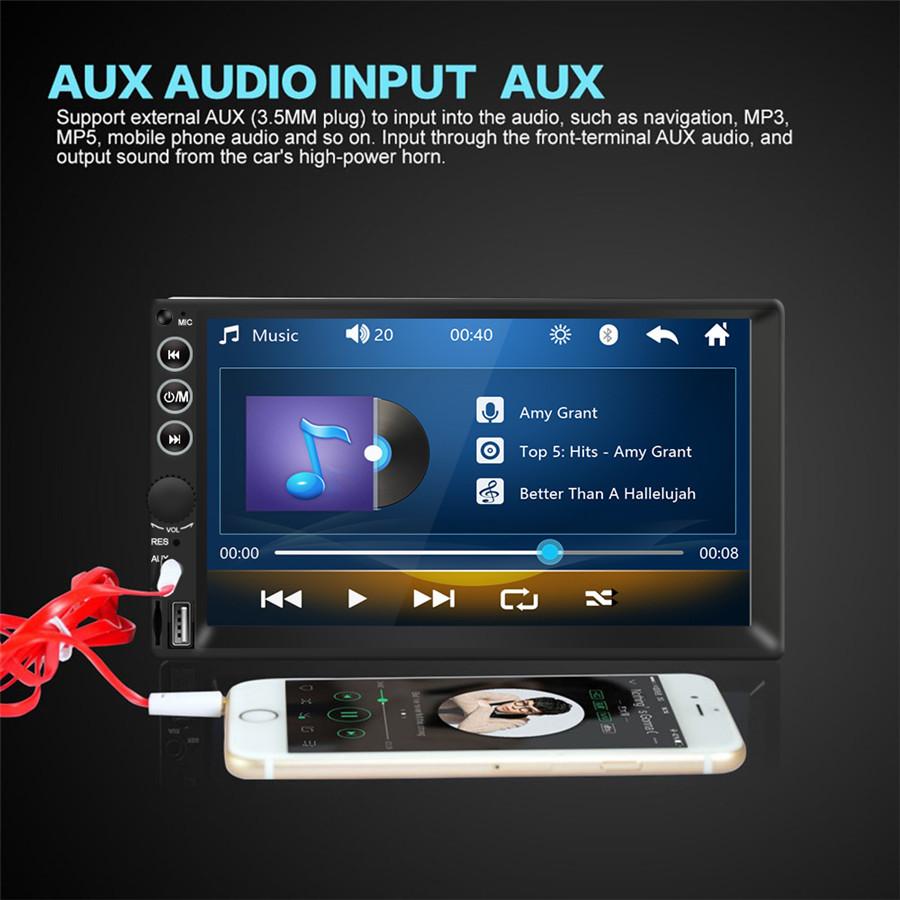 7" HD Car Multimedia Player 2DIN Touch Screen Auto Stereo MP5 Bluetooth USB TF FM Player with Dynamic Track Camera