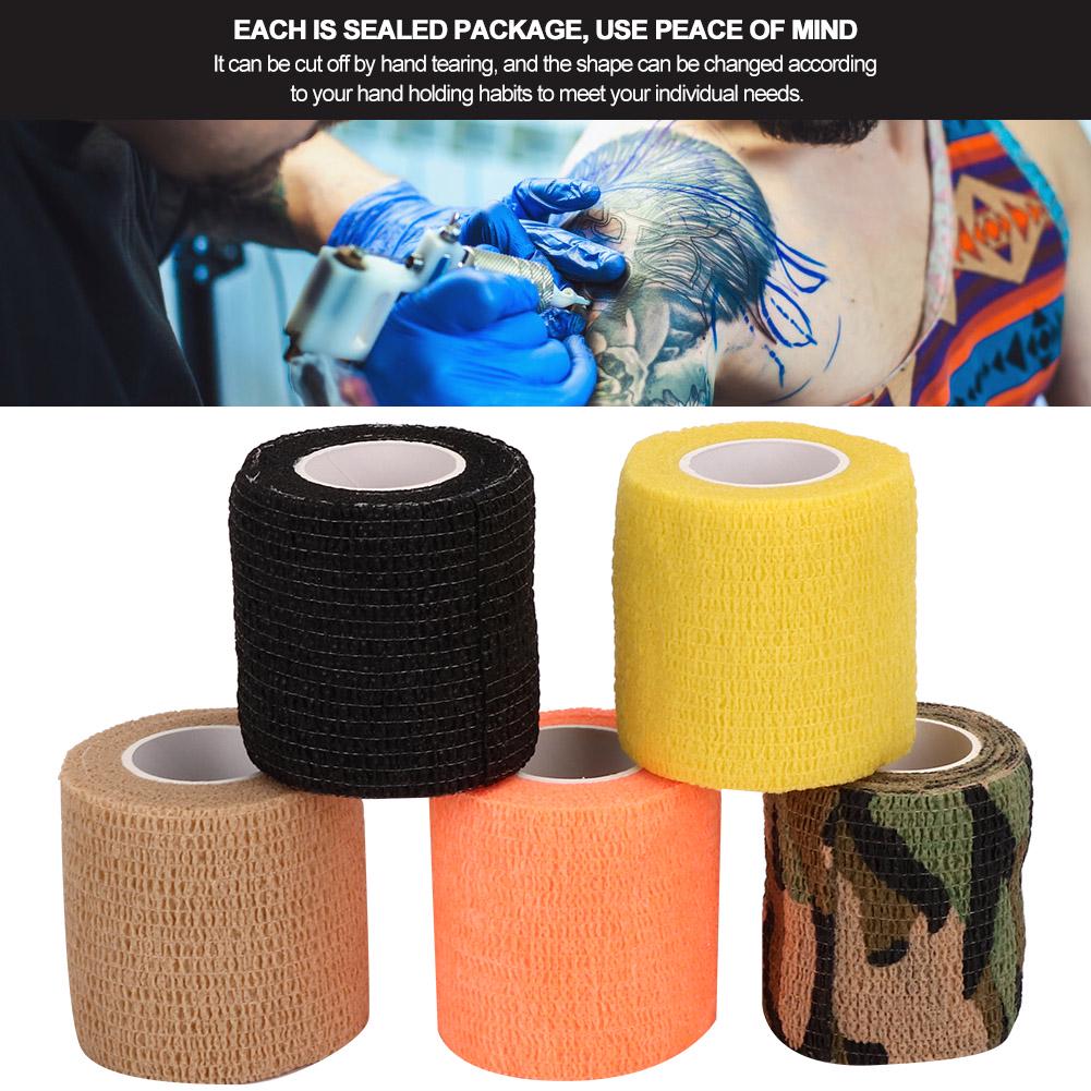 5pcs Disposable Tattoo Grip Covers Self Adhesive Tattoo Tube Handle Bandage Wrap