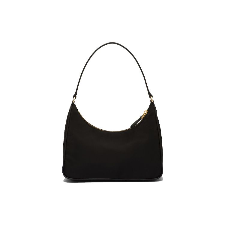 Prada Re-Edition 2005 Enamel Metal Triangle Logo Zipper Closure Recycled Nylon Mini Shoulder Tote Bag Women bags Black 1NE204-R064-F0632