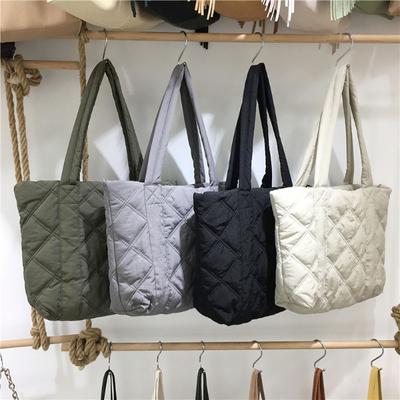 Autumn Winter Fashion New Plaid Tote Bag Soft Thicken Large Capacity Shopping Bag Women Simple All-Match Commuter Shoulder Bag