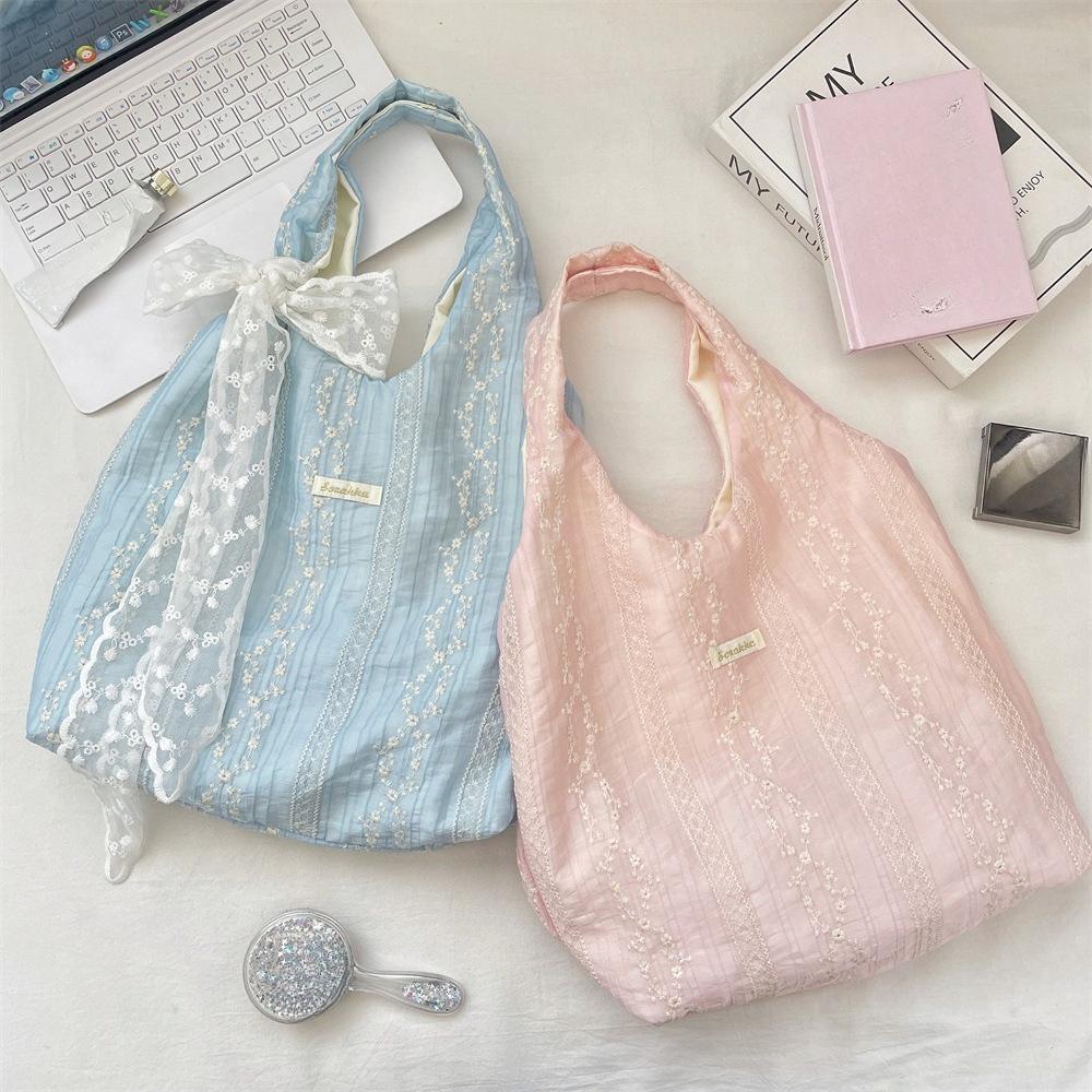 Women Floral Embroidered Shoulder Bag Fashion Casual Large Capacity Tote Bag Eco Shopping for Daily Use