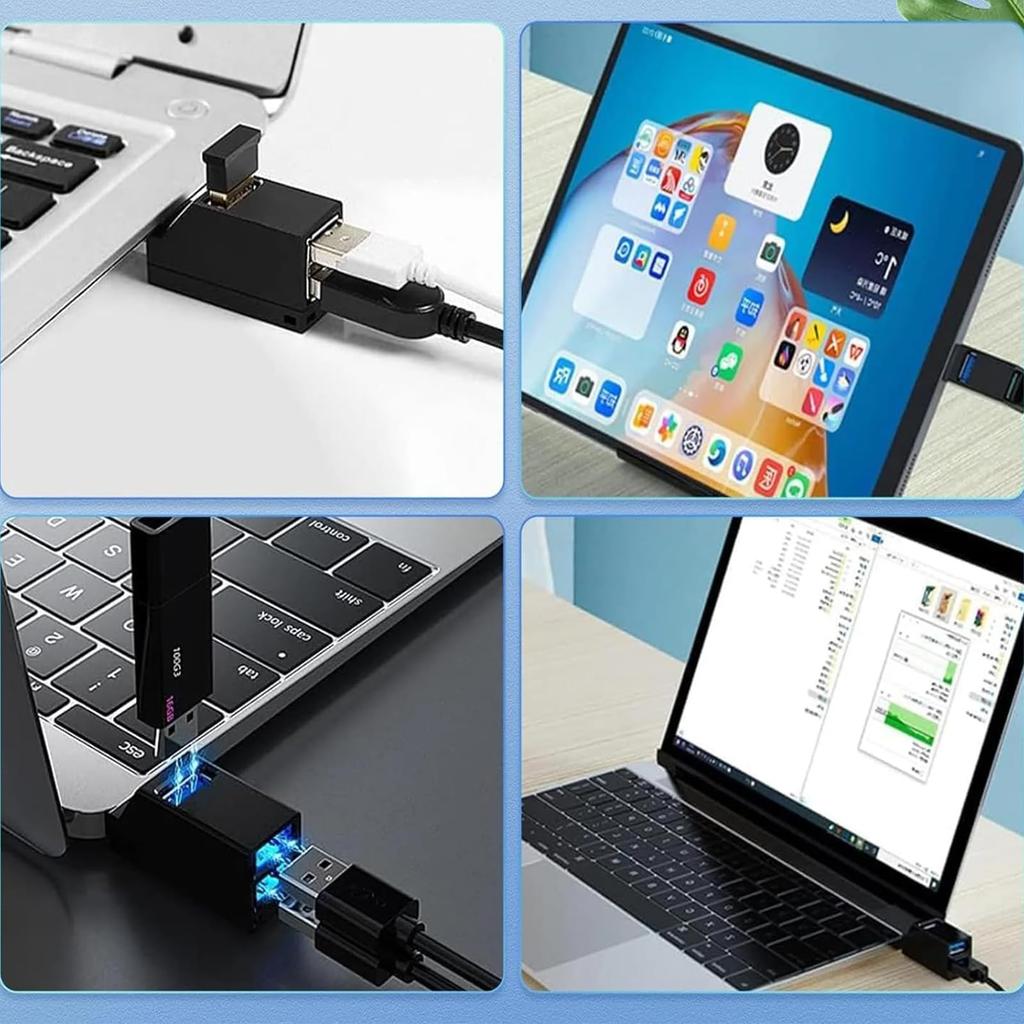 BOJIDO USB USB USB Combo Lightweight Design for Portable Data Perfect for Working from Home Hub, 3-Port 3.0 + 2.0 Hub, Bus-Powered, Ultra-Small,