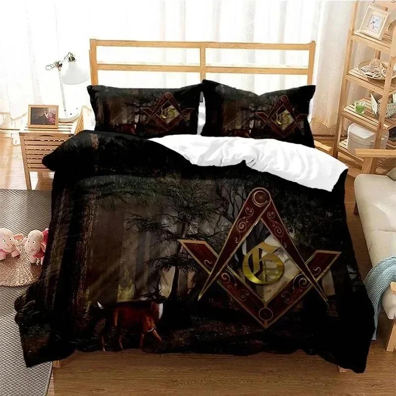 Comforter 3D Print Masonic Freemason Illuminati Bedding Set Double Twin King Comforter Boys Girls Adults Bedroom