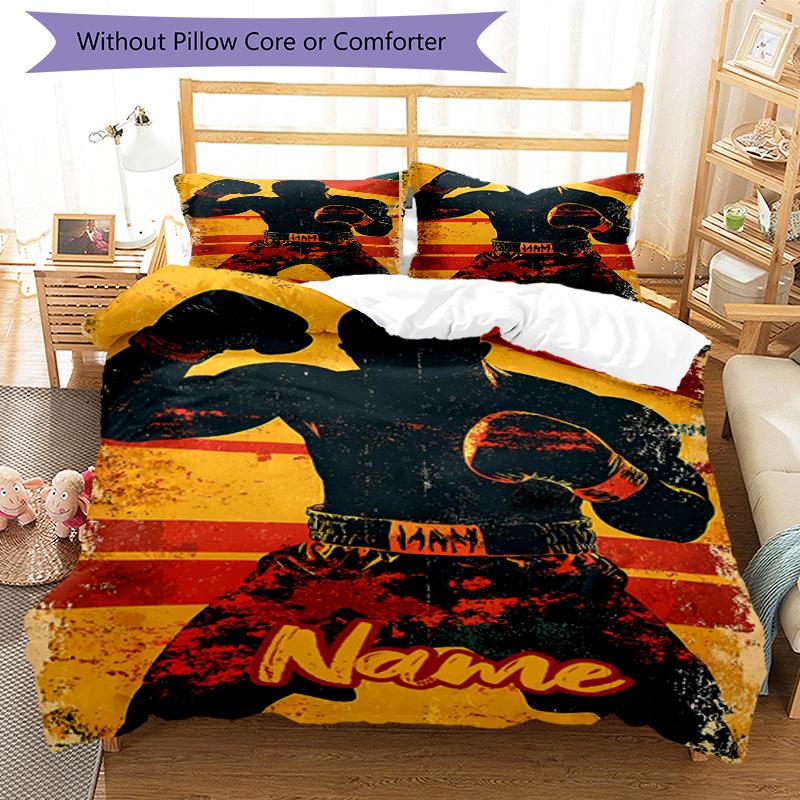 Set Biancheria da Letto Boxe con Nome Personalizzato 3 Pezzi Copripiumino Chiusura Include 1 Copripiumino e 2 Federe, Morbido e Confortevole per Tutte le Stagioni.