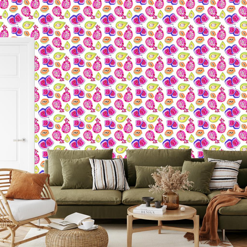 Colorful Fruits Wallpaper for Living Room and Bedroom 50x1000