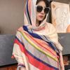 Womens Retro Ethnic Style Mid Length Sun Protection Shawl Travel Scarf