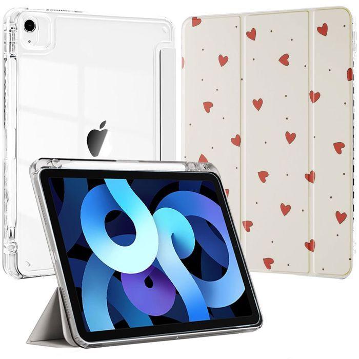 Coque de Protection - E.F.Connection - pour iPad Air 11" - Motif Cœur - Pliable - Protection Écran