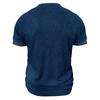 Men White Waffle Knit Crew Neck Short Sleeve T-Shirt Casual Solid Top