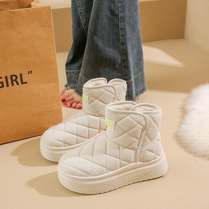 Fleece High-top Snow Boots Women's Winter New Student Warm Casual Shoes Cotton Shoes J8