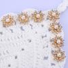 10Pcs 16MM Rhinestone Snowflake Buttons Flatback Plating Pearl Hairpin Decoration DIY Craft Apparel Sewing Accessories