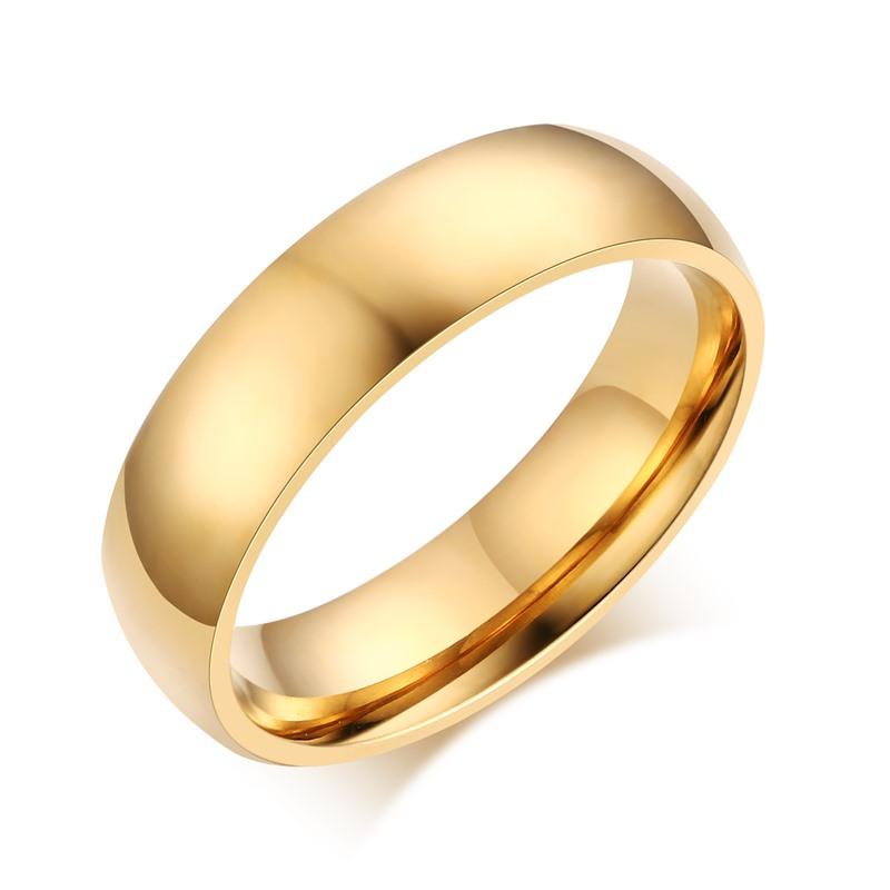 

Basic 6MM Wedding Rings for Men Women Blue/ Gold /Silver Color Tone Stainless Steel US Size 4 to 14 Comfortable 14