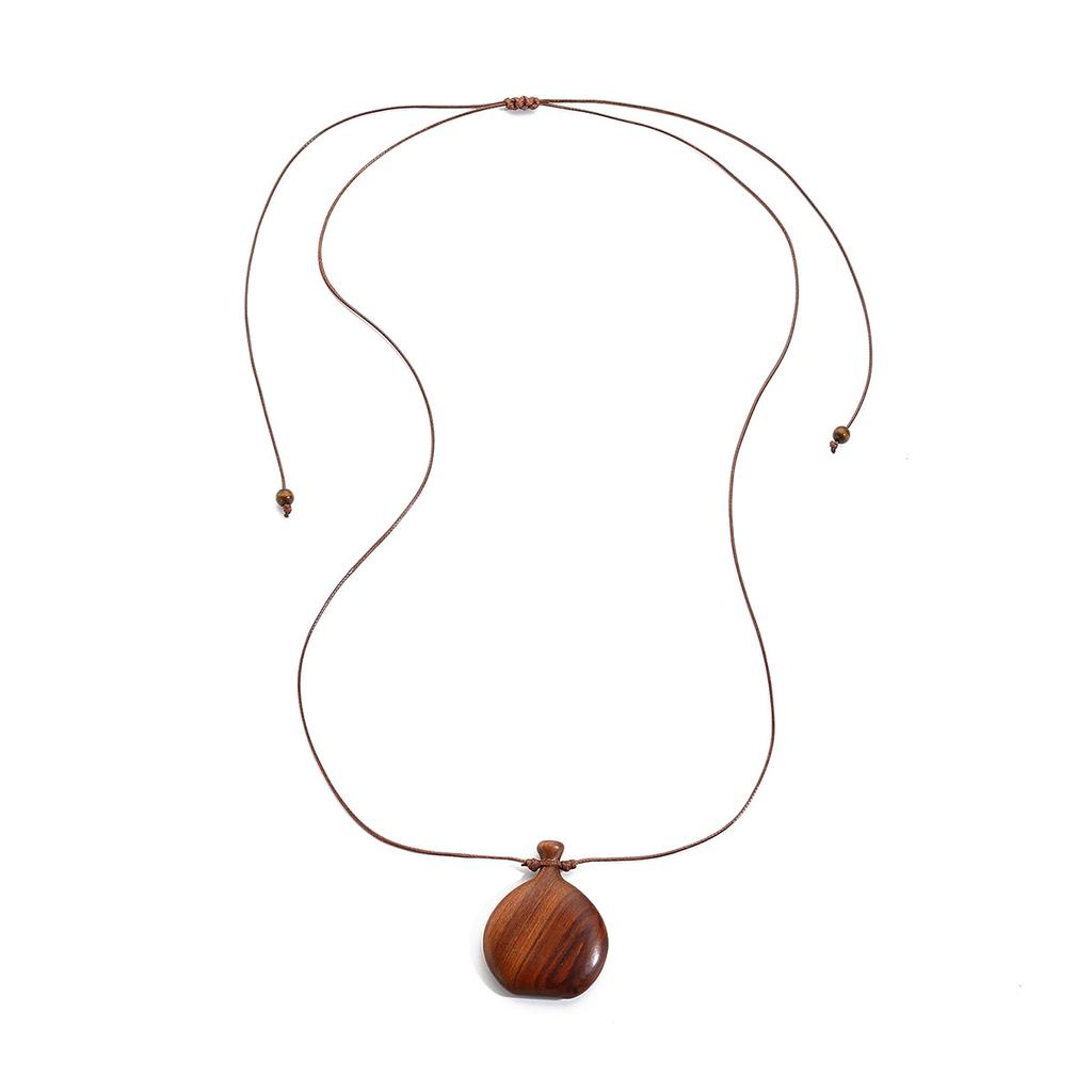 Necklace for Women Accessories Vintage Wooden Gourd Pendant Long New Chinese Necklace Female Simple Versatile Sweater Chain Elegant Necklace