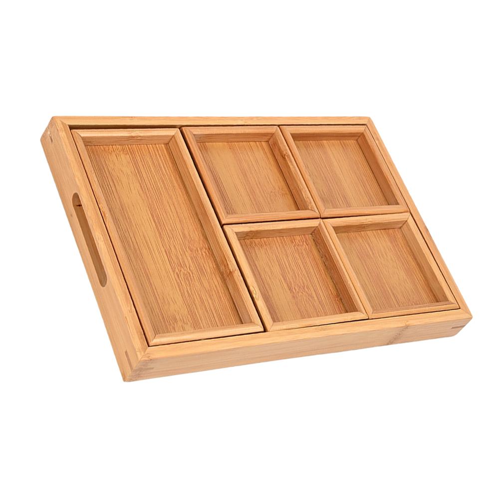 

1Set Wooden Serving Platter Rustic Color Practical Use for Fruits Snacks Tea Parties Home Decor Wooden Serving Tray хаки